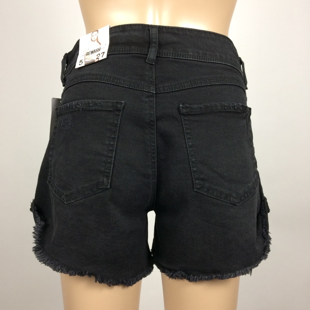 Rewash Mid-Rise Lace Detail Shorts - Picture 3 of 4